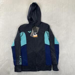 Roxy Salt Water Hoodie Wet Suit Jacket Womens 6 Gray Blue Synchro Series Surf